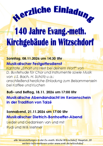 Jubiläum 2026 EmK Witzschdorf