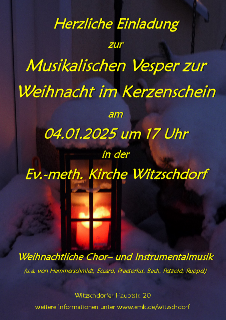 Einladung zur Weihnachtsvesper 4.1.2025